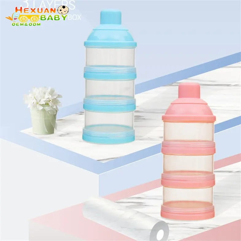 3 layer Portable Baby Food Storage Box Essential Cereal Cartoon Milk Powder Boxes Toddle Kids Formula Milk Container