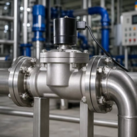 Vanne solénoïde à action directe en acier inoxydable 2WB 1/4 pouce, 2/2 voies normalement fermée pour eau pure et applications acides faibles