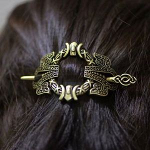 Viking Celtic Pattern Exquisite Hairpin Retro Baroque Hair <b>Clip</b> Hair Stick Viking Metal Celtic Hair Chopstick Hairpin for Women - Product Image 2