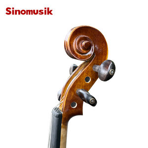 Sinomusik marca Venta caliente buena calidad precio <span class=keywords><strong>barato</strong></span> brillante amarillo marrón llama Arce tallado abeto sólido violín HV01D - Product Image 6