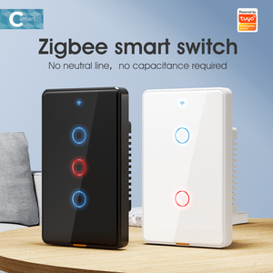 Serie C <span class=keywords><strong>Smart</strong></span> Sin condensador No Neutral Necesario Tuya Zigbee3.0 Interruptor táctil de luz inteligente de EE. UU. Compatible con Alexa Google Home - Product Image 2
