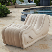 Chaise longue gonflable automatique moderne en forme de S, en PVC floqué, portable, pour salon et intérieur/extérieur, canapé paresseux
