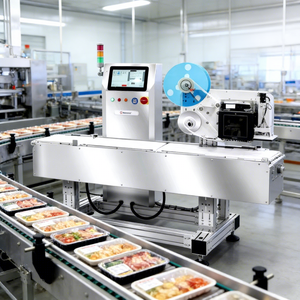 Machine d'étiquetage alimentaire automatique pneumatique de bureau PLC haute performance pour petites entreprises agroalimentaires, facile à utiliser, certifiée ISO, en bois - Product Image 3