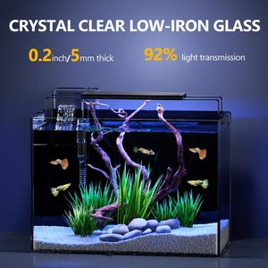 Kit d'aquarium moderne de 5 gallons avec chauffage, filtre HOB, lumière LED, minuterie, couvercle, aspirateur à <span class=keywords><strong>siphon</strong></span>, nettoyage automatique, aquarium sans bordure en verre <span class=keywords><strong>pour</strong></span> betta - Product Image 3