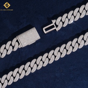 Collier cubain GRA VVS Moissanite serti de diamants, test de diamant réussi, chaîne cubaine Miami Hip Hop pour hommes, bijoux Hip Hop pour hommes - Product Image 3