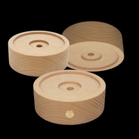 Veilleuse LED moderne à interrupteur tactile en cristal, base en bois de hêtre finement sculpté, éclairage intelligent pour la maison, salon, usage résidentiel, intensité réglable