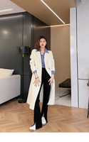 Kemeja Kancing Modis Bernapas Model Longgar Silang Depan Elegan Gaya Korea Musim Gugur Misty Blue