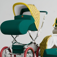 Poussette pliable pour nouveau-né, modèle cool, avec position assise et allongée, design royal européen, 3 en 1, cadre métallique