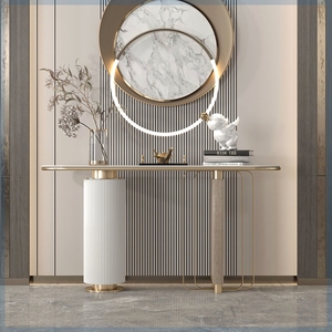 Modern Simple Italian <strong>Wall</strong> Entrance <strong>Table</strong> with Rock Plate Luxury Iron Design for Living Room Porch Cabinet &amp; Wind Porch Use - Product Image 1