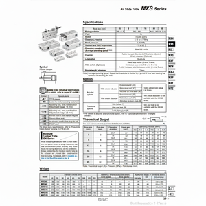 Table coulissante pneumatique SMC Pneumatics MXS20-75ASBT pièces pneumatiques de haute qualité - Product Image 1