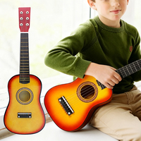 23 Inch Wooden Acoustic Guitar for Kids Small Size Beginner Adjustable Tune Strings Musical Toy Children Entertainment