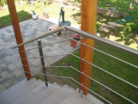 Kits de garde-corps d'escalier moderne DF avec garde-corps de barre de tige design en acier noir