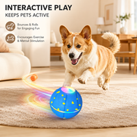 Balle interactive pour chien, jouet LED intelligent, balle pour animaux de compagnie en ETPU, rebond élevé, mouvement automatique, jouet lumineux pour chiens, vente en gros