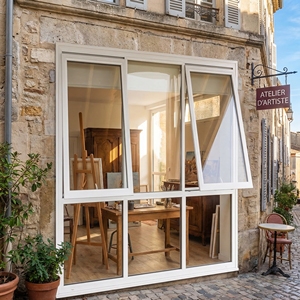 Fenêtre à auvent personnalisable moderne à double vitrage avec cadre en alliage d'aluminium et verre Low-E pour Food Truck, Kiosque, Cuisine, Salle de bain - Product Image 1