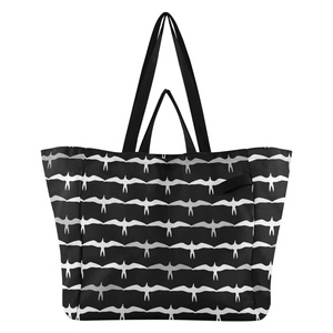 Hawaiian Iwa Birds Print Custom Design <b>Canvas</b> <b>Large</b> Shopper <b>Bag</b> Reusable Grocery <b>Bags</b> with Long Shoulder Strap and Short Handle - Product Image 1