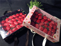 Boîte en carton personnalisée en gros avec logo, format standard, pour emballage de fruits (fraises, raisins) avec fenêtre