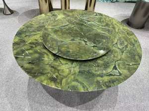 Mesa de comedor moderna hecha a mano de lujo Premium, superficie pulida de calcita de mármol Natural, resistente al agua para villas - Product Image 4