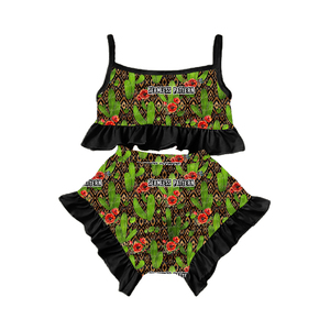 Conjunto de Ropa para Bebé Niña: Top Pequeño con Volantes y Estampado Floral y Braguita a Juego - Product Image 4