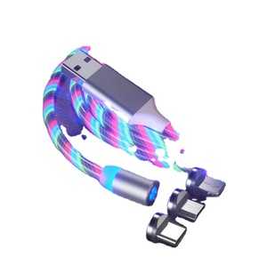 Led ánh sáng ban đêm Glow 3 trong 1 magnetic 2.4A nhanh chóng sạc cáp điện thoại phí nam châm sáng chảy Cáp - Product Image 2