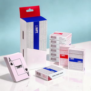 Cartes à jouer en PVC personnalisées, cartes de poker en plastique imperméables, en stock, prêtes à être expédiées, qualité casino, logo personnalisé, vente en gros - Product Image 1