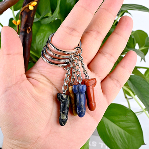 High Quality Mini <b>Crystal</b> Dildo Cut Penis Yoni Wand Keychain - Product Image 1