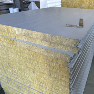 Trọng lượng nhẹ đá len Sandwich Panel tường prefab chống cháy cách âm cho bên ngoài xây dựng bức tường chống cháy cách âm - Product Image 2