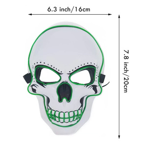 Masque <span class=keywords><strong>de</strong></span> <span class=keywords><strong>squelette</strong></span> <span class=keywords><strong>humain</strong></span> pour Halloween, masques à LED illuminés, masque drôle, alimentation, déguisement du grand Festival, Cosplay, masques <span class=keywords><strong>de</strong></span> fête - Product Image 1