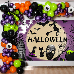 Decorazione Sfondo per Festa <span class=keywords><strong>di</strong></span> Halloween Ghirlanda ad Arco <span class=keywords><strong>di</strong></span> <span class=keywords><strong>Palloncini</strong></span> 2022 per Bambini Arco <span class=keywords><strong>di</strong></span> <span class=keywords><strong>Palloncini</strong></span> Happy Halloween Pipistrello <span class=keywords><strong>Ragno</strong></span> Nero - Product Image 6