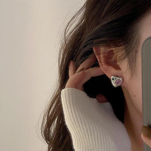 2025 New Model Heart-Shaped Star-Shaped Cubic Zirconia Luxury Ins Style Korean Trendy Cool <b>Hoop</b> <b>Earrings</b> <b>Fashionable</b> <b>Earrings</b> - Product Image 5