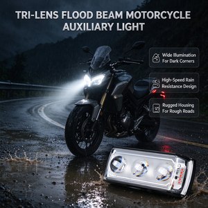 Yongyou Dreifach-Optik-Motorrad-Fahrlicht mit Gebogener Transparenter Abdeckung Zweifarbiges Licht für Dirt Bike und UTV Modifikation - Product Image 1