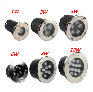 ไฟใต้ดิน LED สแตนเลส 1W 3W 5W 6W 9W 12W IP65 แบบฝังพื้น สำหรับสวน แสงเดย์ไลท์ 5000K - Product Image 1