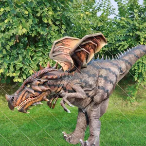 실리콘 + 패브릭 소재 현실적인 웨스턴 드래곤 워킹 공룡 의상 쥬라기 공원 실물 크기 애니메이션 공룡 슈트