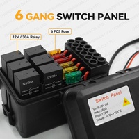 Panel de Interruptores de 6 Canales con Retroiluminación Multicolor, Caja de Control de 12V/24V para Accesorios de Iluminación Todoterreno, Barra de Luz LED de Trabajo, UTV, Camioneta, Barco