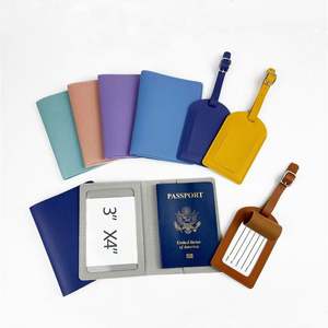 Porta Documentos de Viaje con Logotipo Personalizado, Gancho de Seguridad para Equipaje, Porta Pasaportes de Cuero PU, Juego de Etiquetas para Equipaje, Caja de Regalo - Product Image 4