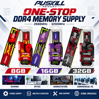 PUSKILL DDR4 8GB*2 3200MHz PC4-25600 UDIMM Mémoire RAM DDR4 non tamponnée pour ordinateur de bureau, module de mémoire pour station de travail à haute capacité
