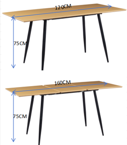 <span class=keywords><strong>Table</strong></span> de salle à manger extensible et peu encombrante, abordable, <span class=keywords><strong>avec</strong></span> plateau en mélamine de 120-160 cm et pieds en métal, <span class=keywords><strong>avec</strong></span> plateau coulissant intégré. - Product Image 3