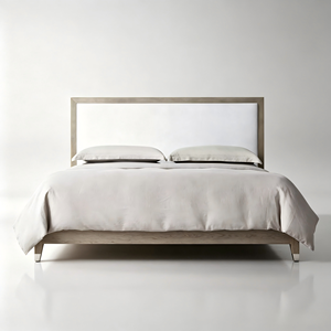 Lit Panneau Haut de Gamme Moderne Sans <span class=keywords><strong>Sommier</strong></span>, Revêtement en Tissu Cuir Gaufré Anti-Taches, Cadre Solide, Écologique, pour Hôtel et Maison - Product Image 1