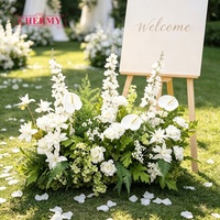 Hete Aanbieding Boho Stijl Wit Groen Kunstbloemen Bloemstuk Weelderige Groenblijvende Plantenarrangement voor Buitenhuwelijks Welkomstbord Ingang Decoratie