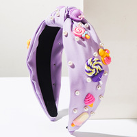 Serre-tête Sucette Bonbon pour Enfants, Bandeaux Cheveux Perles Décorées Thème Dessert Sucré, Accessoires Mignons pour Filles pour Fêtes d'Anniversaire