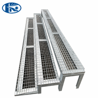 Marches d'escalier en acier au carbone pour système de drainage, usage villa et parc - Grilles de sécurité antidérapantes, durables et anticorrosion