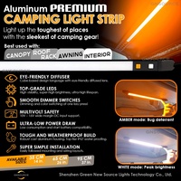 GNSOURCE 10-16V Lampu Penanda Samping LED 2-Switch Dimmable 3m Amber/Putih Sekrup/Klip untuk Camper/Kanopi/Truk/Kendaraan 4x4 360LM