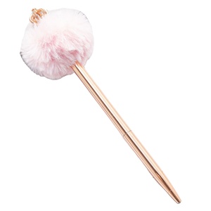 Bolígrafo con Pompón de Corona - Regalo de Oficina Adorable, Bolígrafo Metálico Esponjoso, Divertido Artículo Promocional para Escribir - Product Image 5