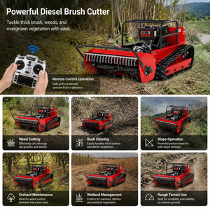 Remote Control Crawler Flail Mower 800/1000mm Cutting Width Diesel/Gasoline Hydraulic Height Adjust Slope Lawn Mower - Product Image 2