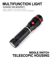 Lampe torche LED COB en alliage d'aluminium, porte-clés, lampe de poche d'urgence pour le camping en plein air, réglable