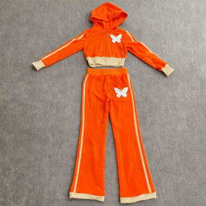 Completi Sportivi Personalizzati da <span class=keywords><strong>Donna</strong></span>: Set Due Pezzi Ricamati <span class=keywords><strong>con</strong></span> <span class=keywords><strong>Felpa</strong></span> <span class=keywords><strong>con</strong></span> <span class=keywords><strong>Cappuccio</strong></span> e Pantaloni a Zampa, <span class=keywords><strong>con</strong></span> <span class=keywords><strong>Zip</strong></span>, Stile Streetwear - Product Image 5