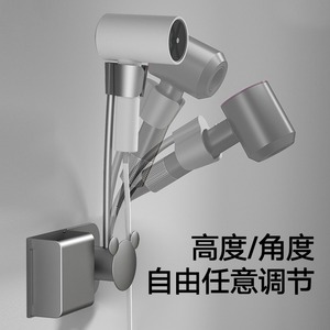 Soporte de Pared para Secador de Pelo, Color Gris Grafito, Giratorio, Manos Libres, para Baño - Product Image 4