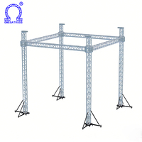 OMEGATRUSS Soporte de Altavoz Plegable de Aleación de Aluminio, Torre de Elevación para Luces de DJ, Antioxidante, Instalación Rápida, Patrón Triangular/Cuadrado