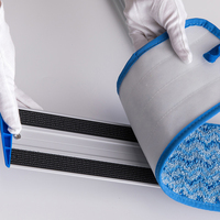 Setbest Serpillère plate en microfibre rotative à 360 degrés, grande capacité, durable, écologique, avec fixation auto-agrippante et tête plate en alliage d'aluminium