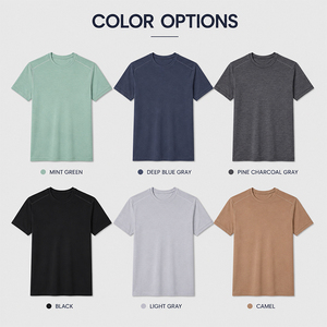 T-shirt de sport en laine pour homme, manches courtes, été, extérieur, logo personnalisé, premium, léger, respirant, séchage rapide, randonnée - Product Image 4