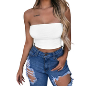Venta caliente sin mangas de moda Color sólido Bodycon Sexy mujeres Tank Crop Tops